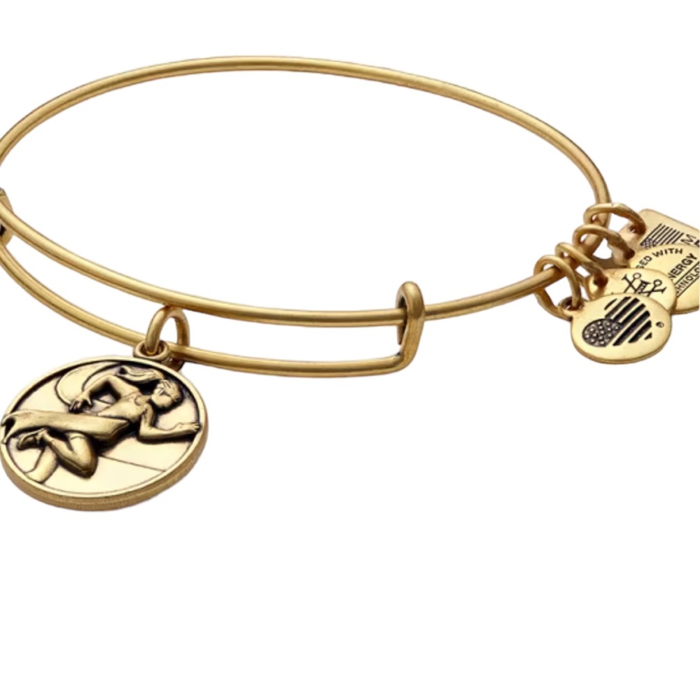 Alex and Ani Gold Tone Team USA Track and Field Charm Bangle Bracelet
